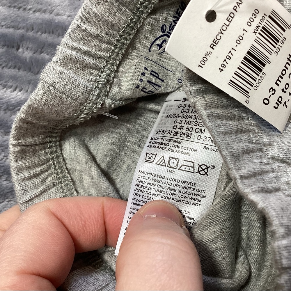 NWT Baby Gap Disney Minnie Mouse Gray Legging 0-3 Month. - Picture 5 of 8